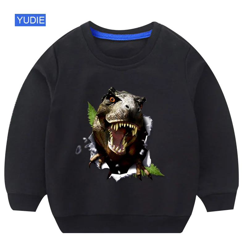

boy hoodie children sweatshirts hoodie Cartoon Dinosaur white funny autumn new fashion clothes 3T4T 2018 streetwear children