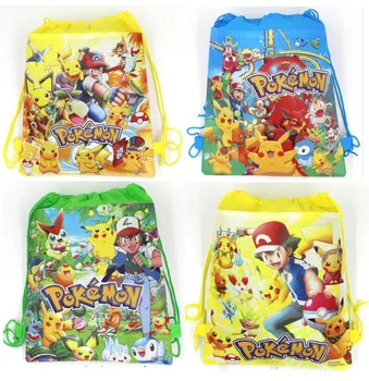 

Takara Tomy Pokemon Pikachu Cartoon Beam Pocket Non-woven Bag Beam Pocket Children Storage Bag Pokemon Figures
