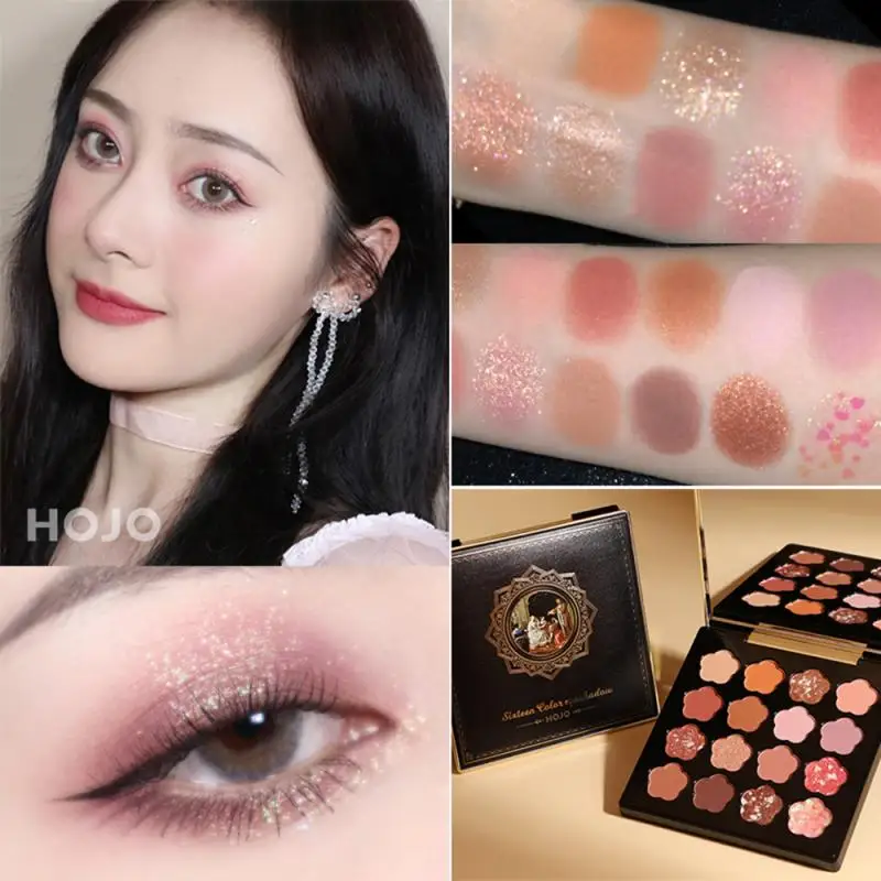 16 Colors Eye Shadow Palette Matte Pearly Fairy Flower Eyeshadow Palette With Mirror High-end Gifts For Friends Mathers TSLM1
