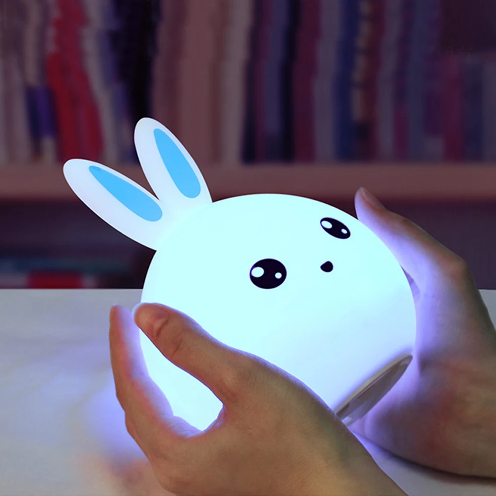 BRELONG кролик светодиодный ночник лампа для кормления ребенка USB зарядка сенсорный