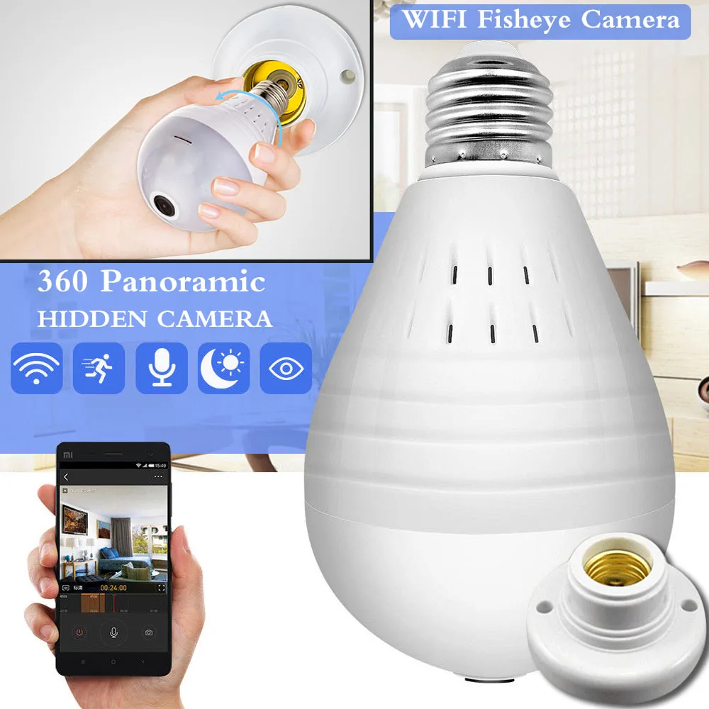 Панорамная домашняя камера видеонаблюдения рыбий глаз Wi Fi 360 градусов 1080P HD IP
