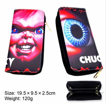 

Movie Child's Play Leather Wallet zipper PU Credit ID Card Holders Layers purse Men women Long coin Cartoon Handbag purses