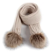Winter Children Scarf Cute Pompom Kids Boys Girls Scarves Solid Color Knitted Warm Neckerchief