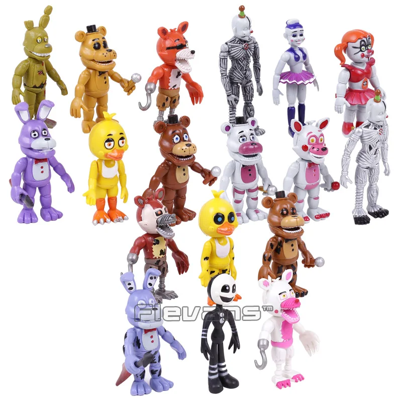 18 шт./компл. с рисунком персонажей из игры «пять ночей в Фредди» «Five Nights at Freddy's», «пять ночей, бонии, Фокси» из мультфильма для мальчика, Freddy Fazbear Медведь ПВХ Фигурки игрушки 18 шт./компл