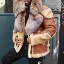 Мужское шерстяное зимнее пальто с воротником из искусственного меха, теплое длинное пальто, мужское пальто, Тренч, пальто, модная Лоскутная мужская куртка