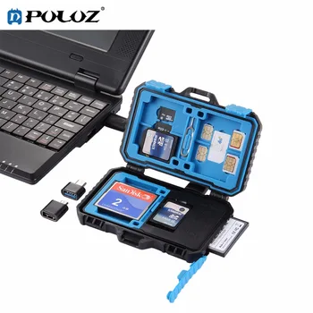 

Memory Card Case with USB 3.0 Reader Waterproof 22 Slots SIM CF TF SD MSD Cards Case Storage Box