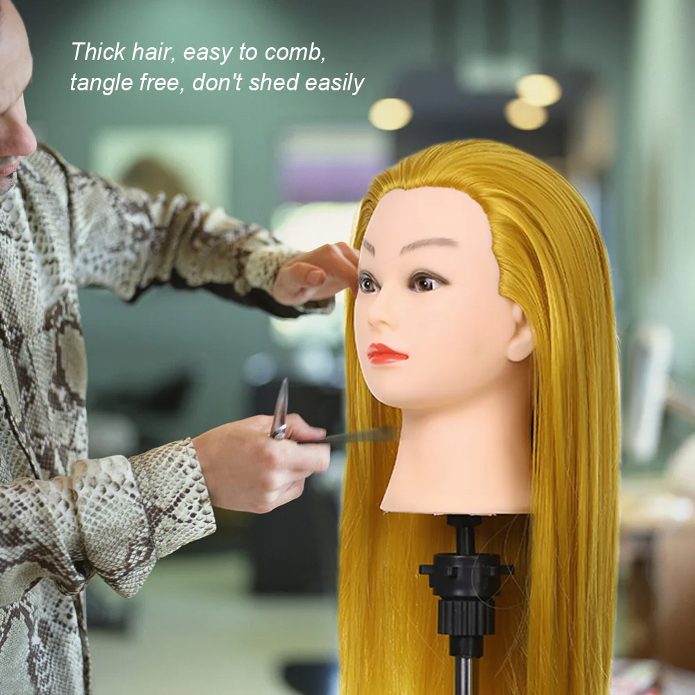 

Training Head Female Mannequin Head High Temperature Fiber Hairdressing Practice Training Mannequin Head
