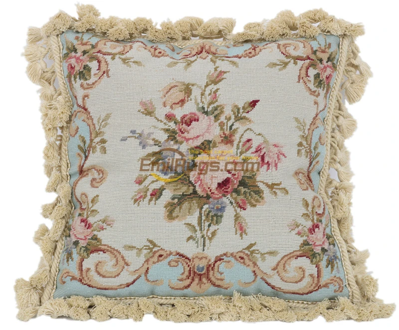 19 французский кантри Chicshabby винтажные диванные декоративные шерстяные подушки ручной работы-Роза и бутон