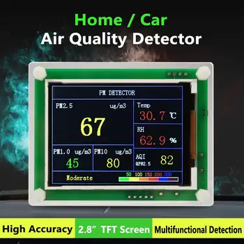 

PM2.5 Detector Module Air Quality Dust Temperature Humidity Sensor Tester with LCD Display for Monitoring Home Office Car