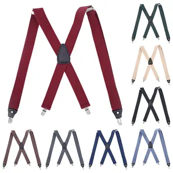 

Mens Suspenders X-Back 3.5cm Wide Bts Bangtan Adjustable Suspenders Solid Braces Straight Szelki Clip Fashion Suspensorio Bts .