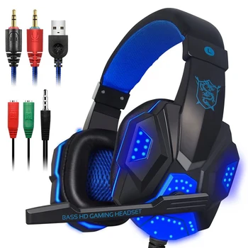 

Gaming Headphone 3.5mm Wired Line Control Earphone Wired Gamer Headphone Stereo Sound Headsets with MIC for Desktop Laptop