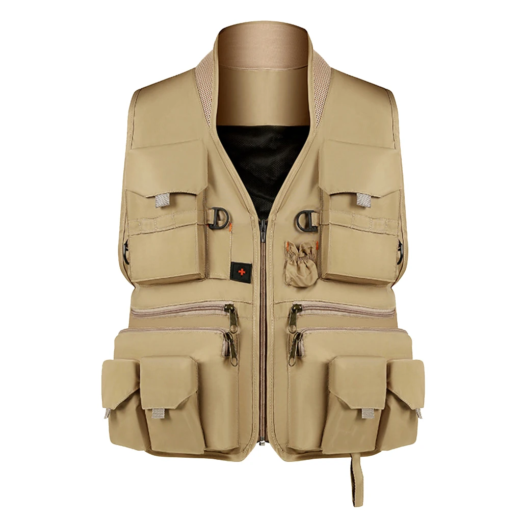 Men's Fishing Vest Photography Work Multi-Pockets Outdoors Journalist's Vest Jacket