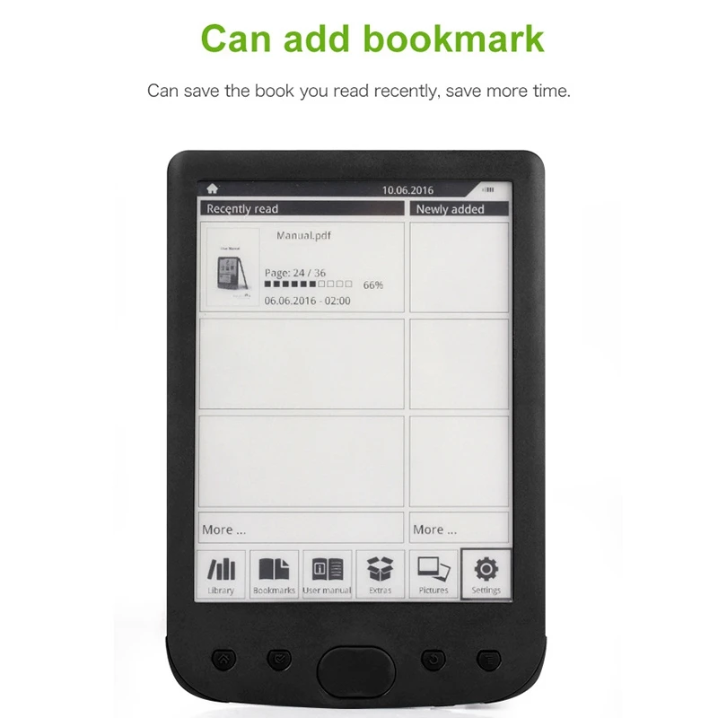 MOOL BK-6025 6 Inch 8G E-Book Reader E-Ink 800x600 Resolution EBook Reader Memory Ebook