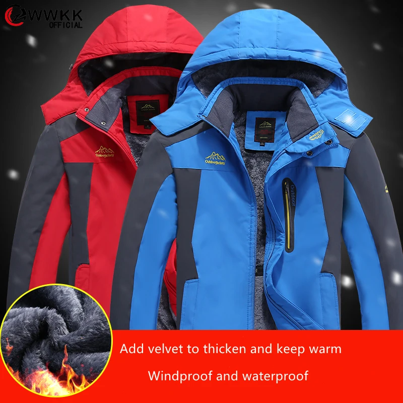 WWKK 2021 New Zipper Men Jackets Autumn Winter Casual Fleece Coats Bomber Jacket Scarf Collar Fashion Hooded Male Outwear Hoody | Спорт и