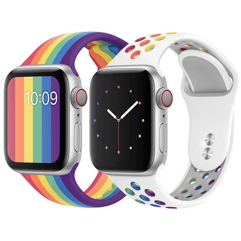 Ремешок Pride Edition для apple watch 5, 44 мм, 40 мм, iwatch band 42 мм, 38 мм, силиконовый браслет correa, apple watch 5, 4, 3, 2, 40, 44|Ремешки для часов|   | АлиЭкспресс