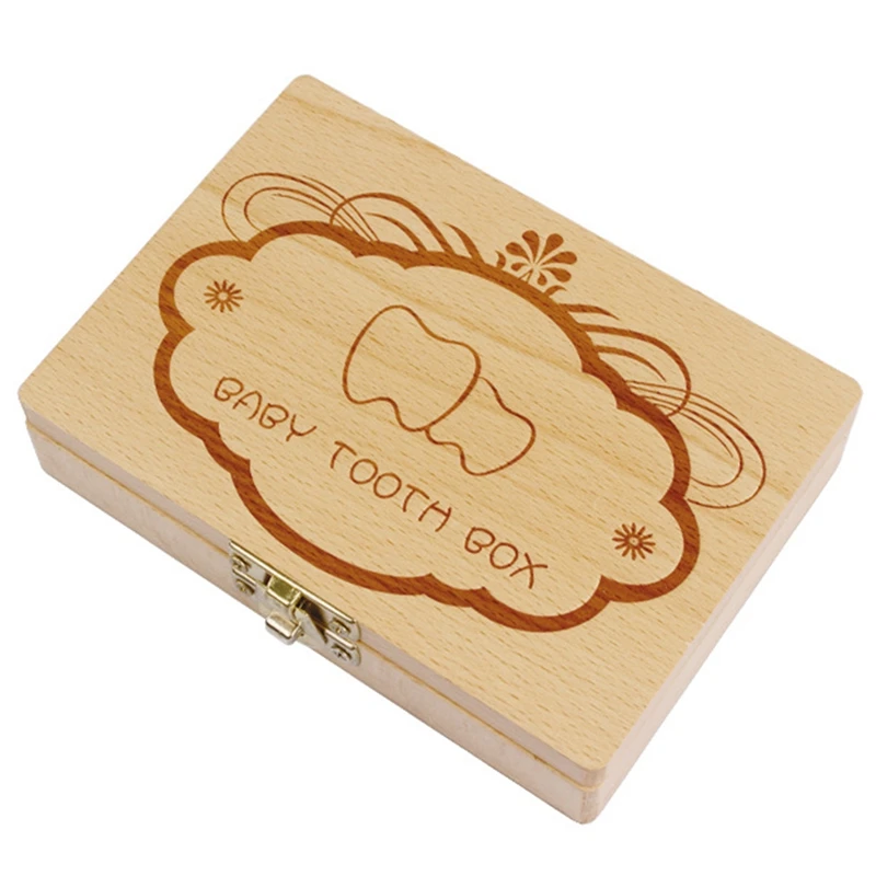 

Wooden Kids Baby Milk Teeth Box Organizer Wood Storage Baby Tooth Box For Boy Girl Save Teeth Gift