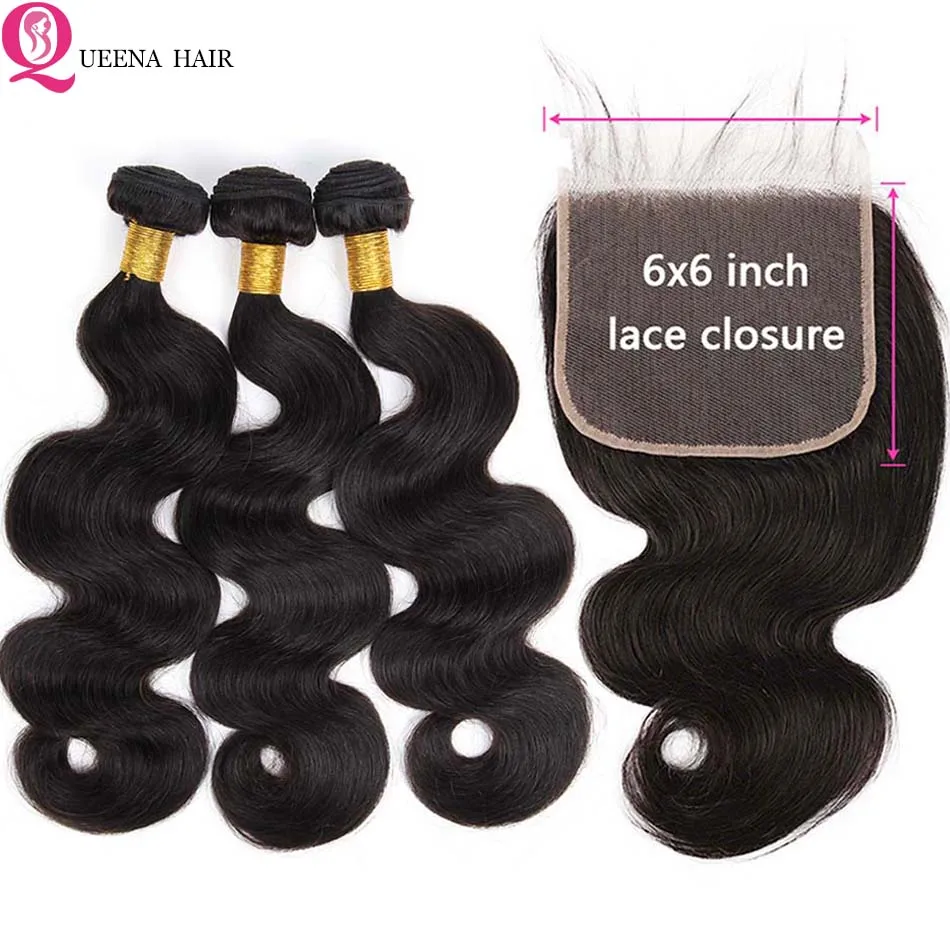 

6*6 Lace Closure With Bundles Body Wave Bundles With Closure HD Transparent Top 6x6 Lace Closure Brazilian Human Hair Extensions