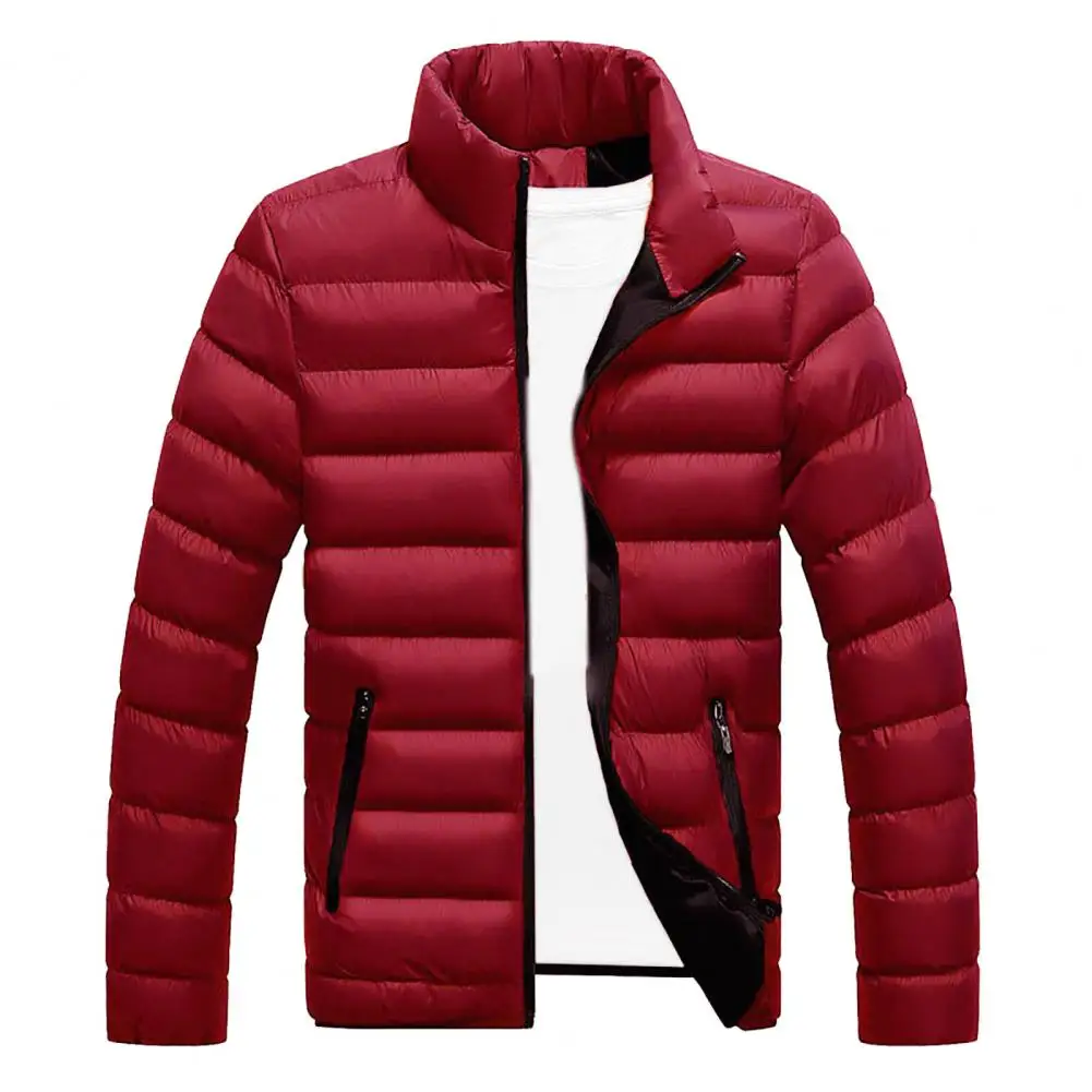 Oversize Men Jacket Winter Warm Thick Waterproof Windbreak Cardigan Stand Collar Pockets Down Coat Outerwear Work