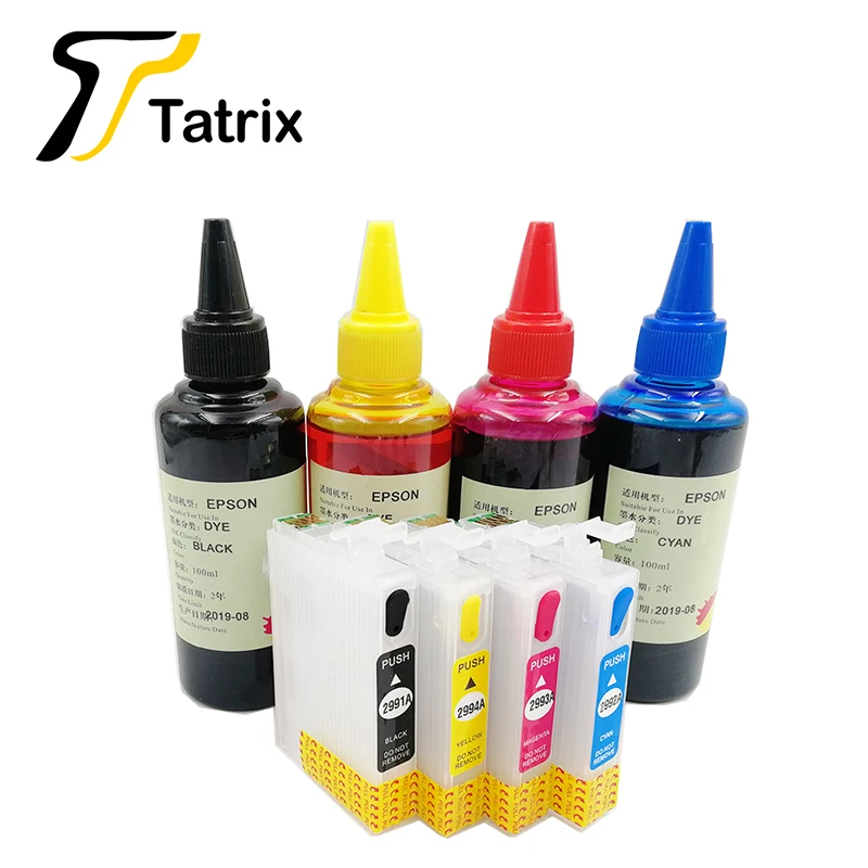 empty add dye inkAus Tatrix T2991 29XL refillable патрон чернил для принтера EPSON XP235 XP245 XP247 XP255 XP257 XP332 XP335 XP342 XP 235 245 247 255 257 332 - Цвет: empty add dye inkAus