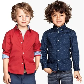 

2020 Spring Children shirts New Fashion Solid color 100% Cotton Good quality Satin Boys shirts Clothing kids shirts