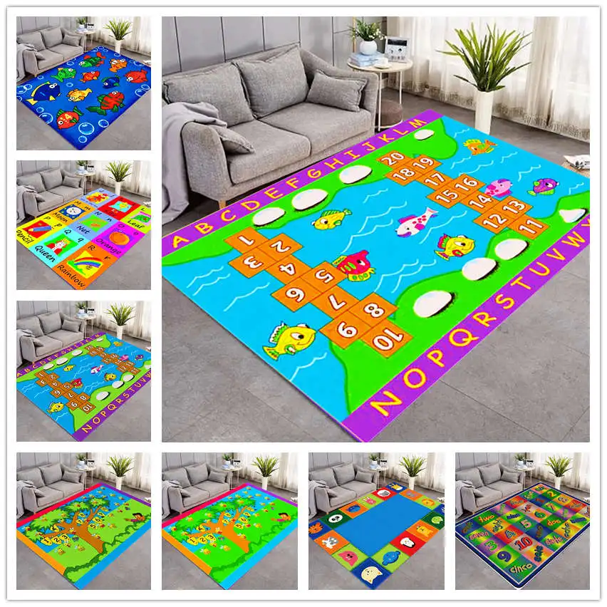 high quality Children's puzzle livingroom rugs Baby Education Crawling