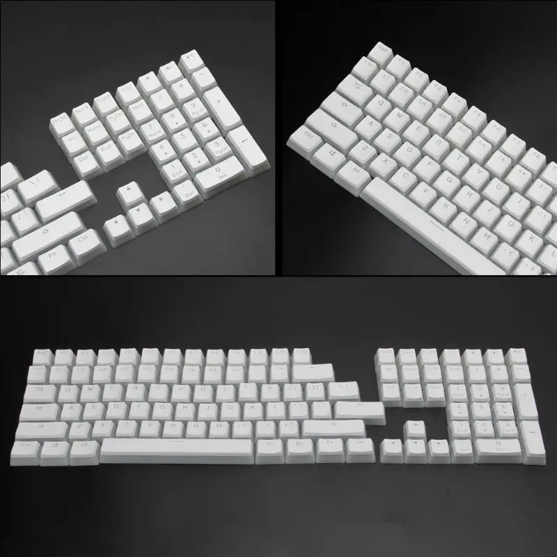 RGB 108 Keycaps ANSI макет PBT белый пудинг Двойная кожа молочный кадр с подсветкой Keycap для