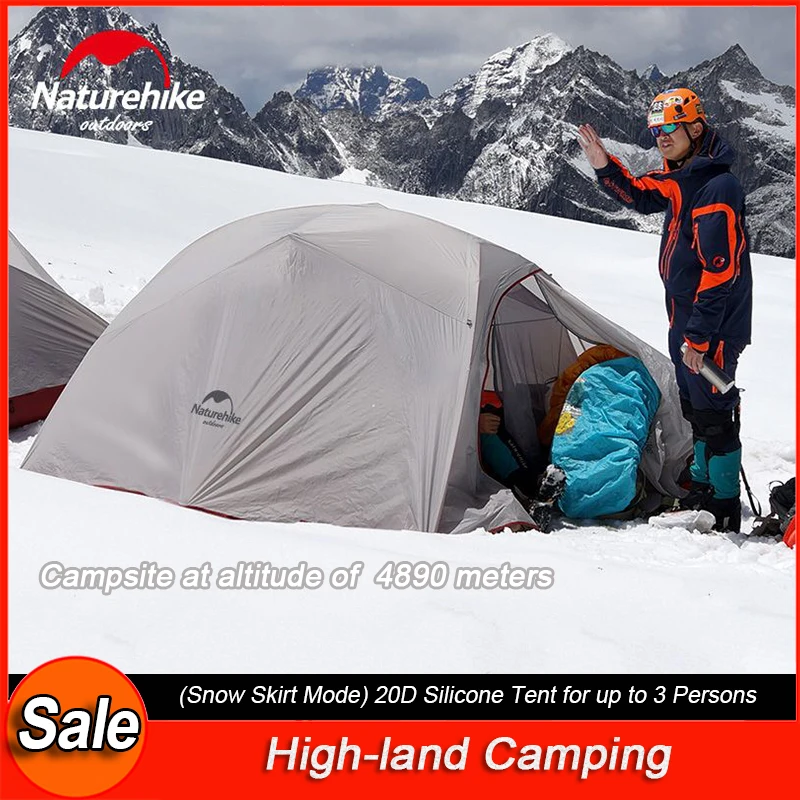 Палатка Naturehike Cloud UP3 нейлоновая водонепроницаемая на 3 человека 4 сезона для