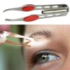 Makeup Professional Eyelash Tweezers Stainless Steel Handy LED Light Make Up Eyelash Eyebrow Hair Removal Tweezer 3