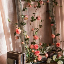 150 см искусственные цветы розы упаковка лоза имитация стены подвесной цветок пейзаж декоративная Арка сделать цветок Гирлянда Венок