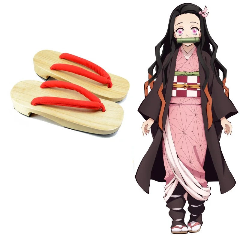 Cosroad Kamado Nezuko/Обувь для косплея «Demon Slayer Kimetsu No Yaiba Geta Agatsuma Zenitsu Tomioka Giyuu»; японские гэта - Цвет: Kamado Nezuko