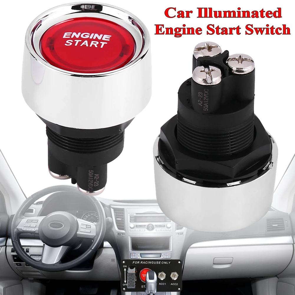 

12V Car Illuminated Engine Start Switch Push Button Race Starter Accessories