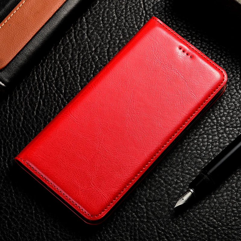 Чехол Crazy Horse из натуральной кожи для samsung Galaxy J2, J3, J4, J5, J6, J7, J8 Core Plus Prime Pro,,, откидной кожаный чехол - Цвет: Red