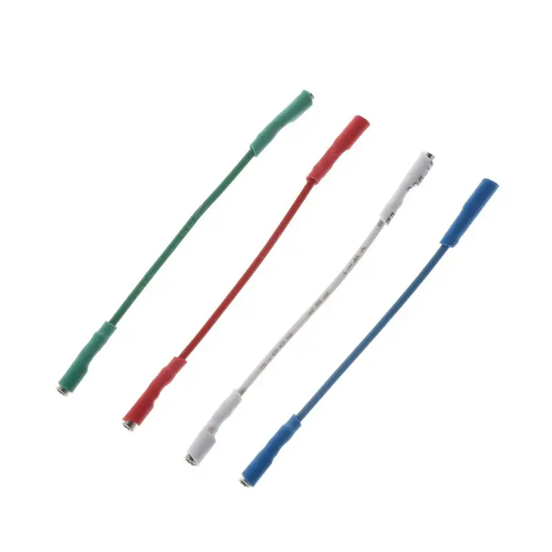 Electrical Wire Connectors 4PCS Universal Silver Leads Wires Header Wire Cable 40mm For 1.2-1.3mm Pins Turntable Phono Headshell Tonearm 634A
