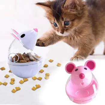 

Pet Cat Kitten Mouse Shape Treat Holder Food Storage Dispenser Chew Play Toy 2020