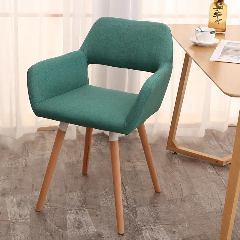 Nordic Ins Solid Wood Family Restaurant Chair Modern Minimalist Computer Chair Back-to-back Study Chair Lazy Casual Furniture