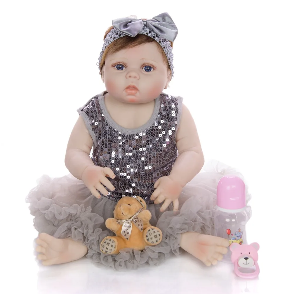 55 см Bebes Reborn Baby Doll Toys выглядит красивый Силикон виниловые куклы для девочек с
