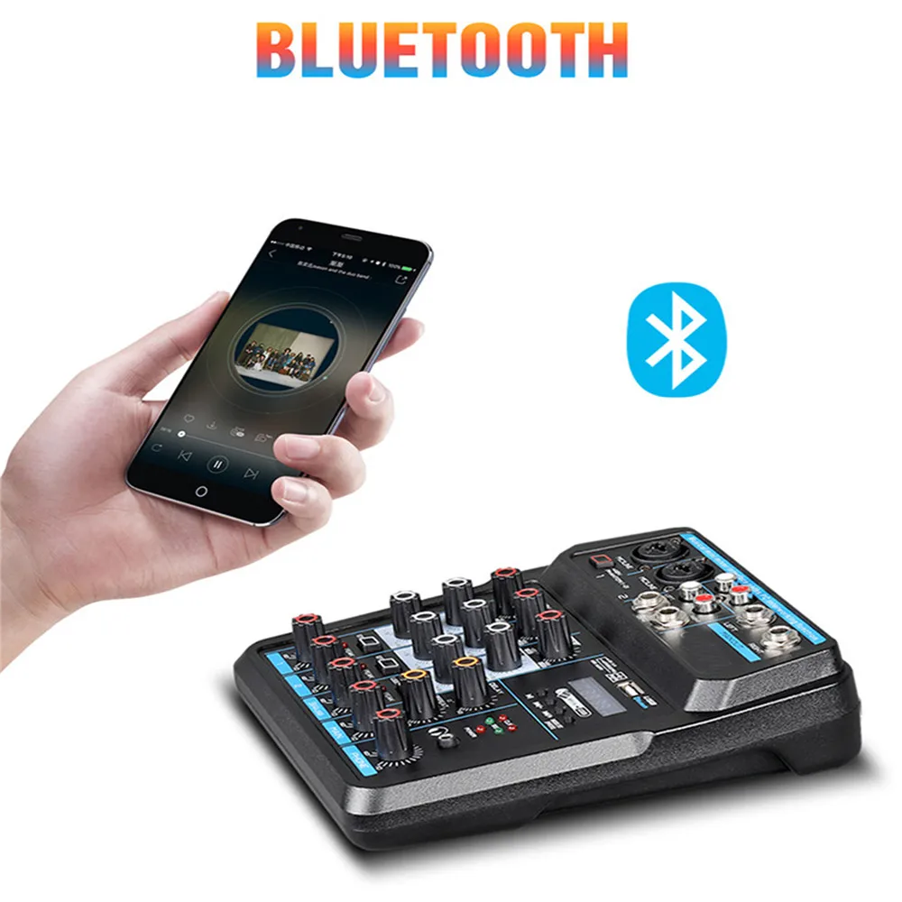Bluetooth беспроводной мини 4/6 каналов портативный миксер USB аудио DJ консоль со