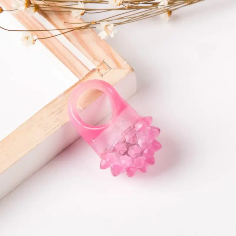 Flashing Bubble Ring Rave Party Silicone Cheer Prop Cheer Prop Finger Lamp Blinking Soft Jelly Glow Led LX8530
