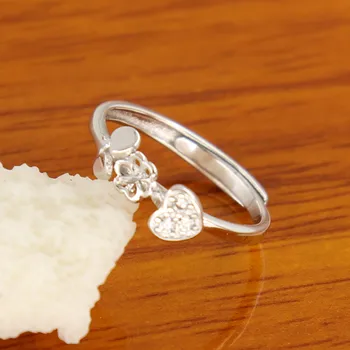 

HOT Heart Promotion Charm Pearl Ring Mountings, Ring Findings, Ring Jewelry Parts Fittings Jewellery Accessories, 10pcs/lot