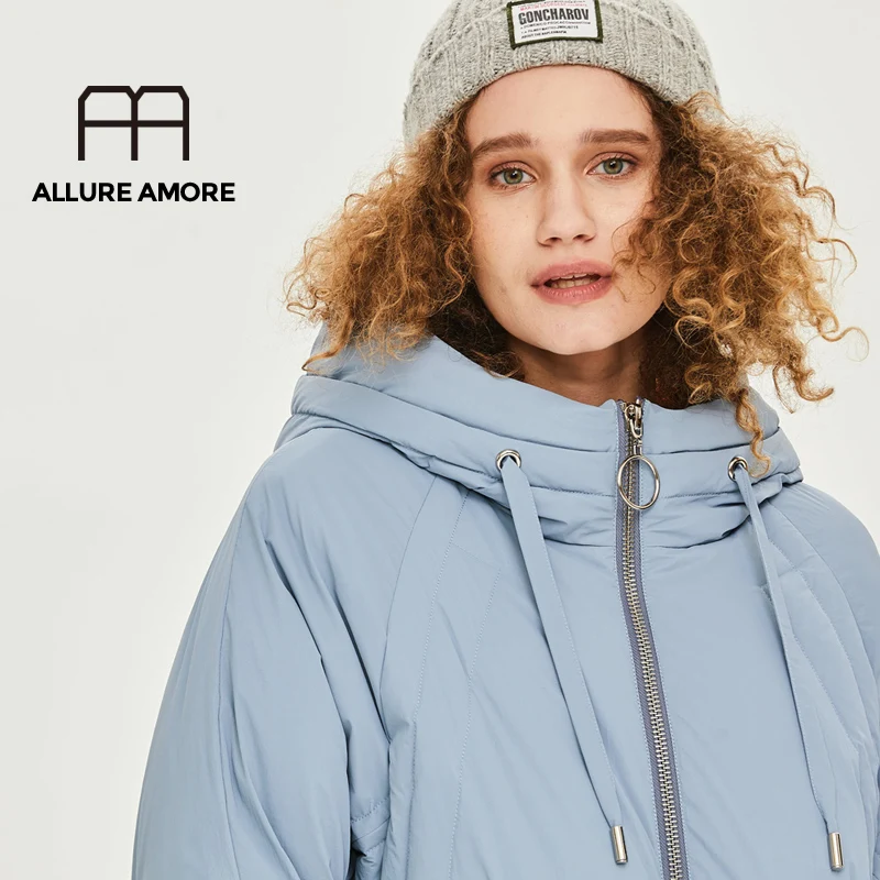 Allure Amore зимняя новая модная уличная дизайнерская Брендовая женская белая пуховая куртка Красивая верхняя одежда для девочек пальто