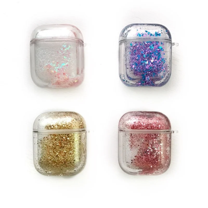 Quicksand Liquid Cover Fundas For Airpods 2 1 Protection Protetcive Case Transparent Glitter Capinha For Air Pod 1 2 Shell Coque