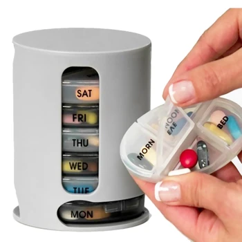 

Weekly Pillbox Tablet Pill Splitter 7 Days Plastic Pill Storage Case Container Medicine Holder Tablet Container