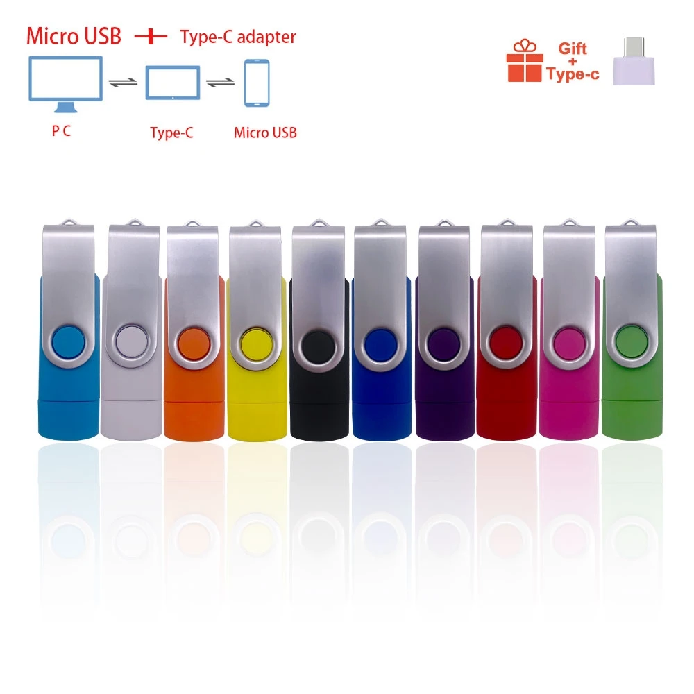 Mini pen drive 3 en 1 tipo c, 32GB, 64GB, cle Mirco Phone, memoria usb de alta velocidad de 128GB, 8GB, 16GB, usb OTG de memoria, 4GB