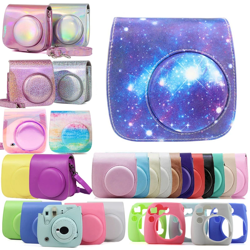 For Fujifilm Instax Mini 8 9 Instant Film Camera Case Bag Pu Leather Cover With Shoulder Strap Camera Video Bags Aliexpress