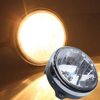 

Round Headlight H4 Bulb Halo 35W Universal Turn LED 7" 7 inch Motorcycle
