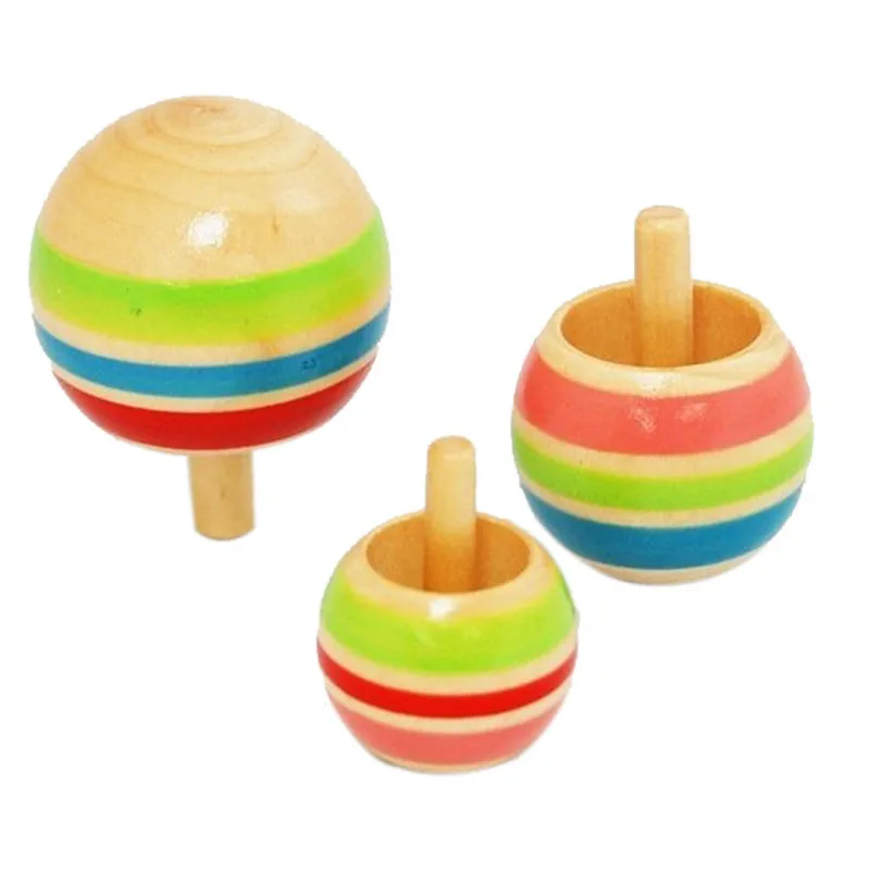 Wooden gyro toy 3pcs Magic Tippe Top Self-inverting Spinning Spinner Wooden Toy zabawki dla dzieci juguetes #3S27 (1)