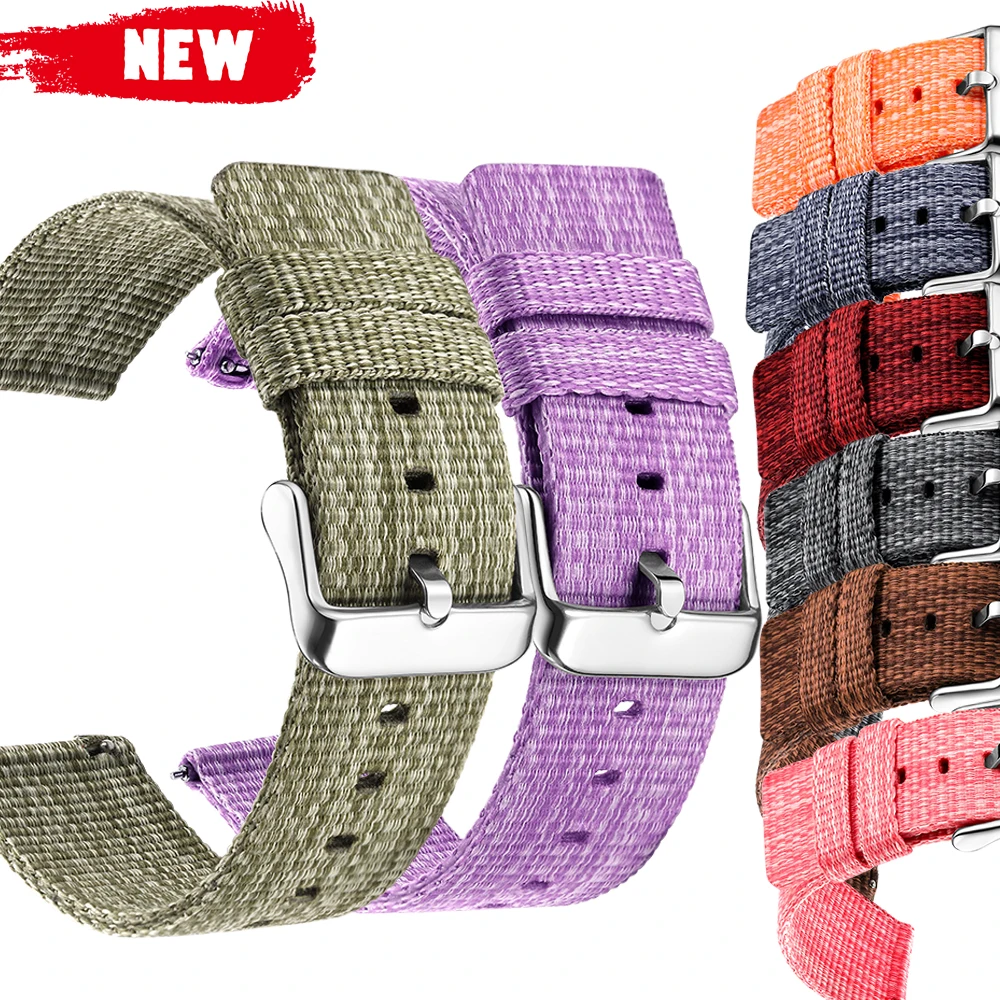 

Nylon Watch Band For Galaxy 3 45mm 41mm Sport Woven wrist bracelet active 2 Watch Gear S3 sport S2 Frontier Classic 20mm 22mm