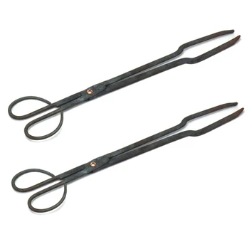 

2Pcs Barbecue Tongs Kitchen Pliers Barbecue Tools Hand Forged Tongs Garbage Tongs