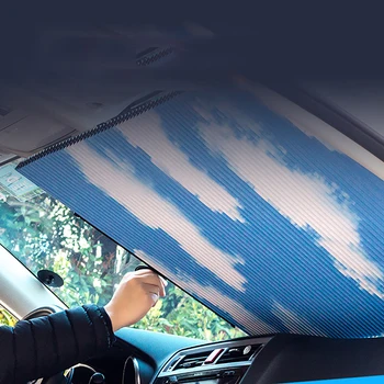

Car Retractable Windshield Anti-UV Car Window Shade Car Front Sun Block Auto Rear Window Foldable Curtain