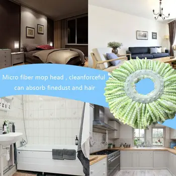 

Replacement Microfiber Mop Heads 360 degrees Spin Round Shape Standard Size Easy Wring Spin Mop Refill
